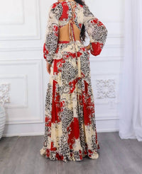 Surelymine - Fantasy Ruffles Cut Out Laced Back Maxi Dress