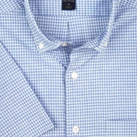 Scott Barber - Men's Short Sleeve Melange Gingham Shirt