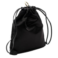 MIU MIU Women's Duchesse Satin Mini Pouch Bag in black - women's bag - alternate view