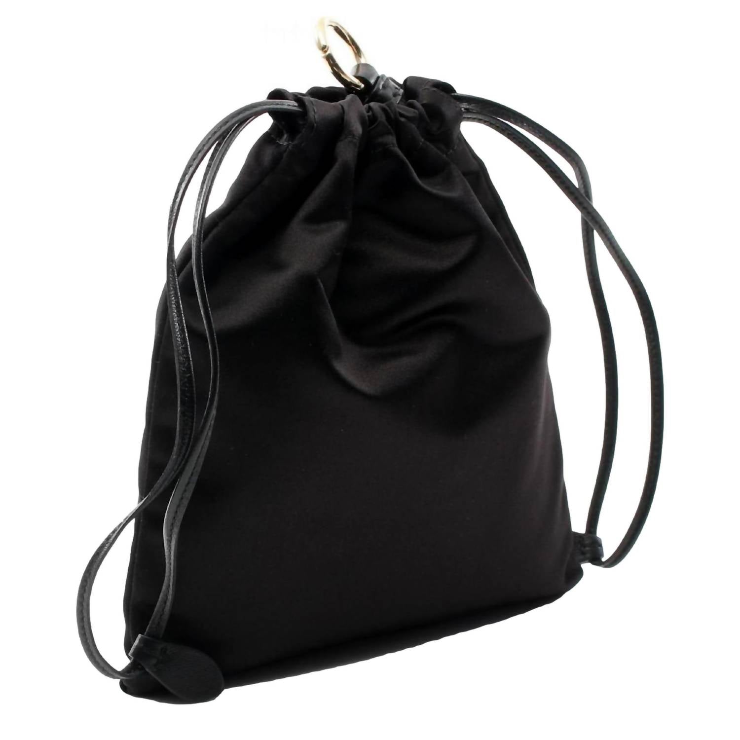 MIU MIU Women's Duchesse Satin Mini Pouch Bag in black - women's bag - alternate view