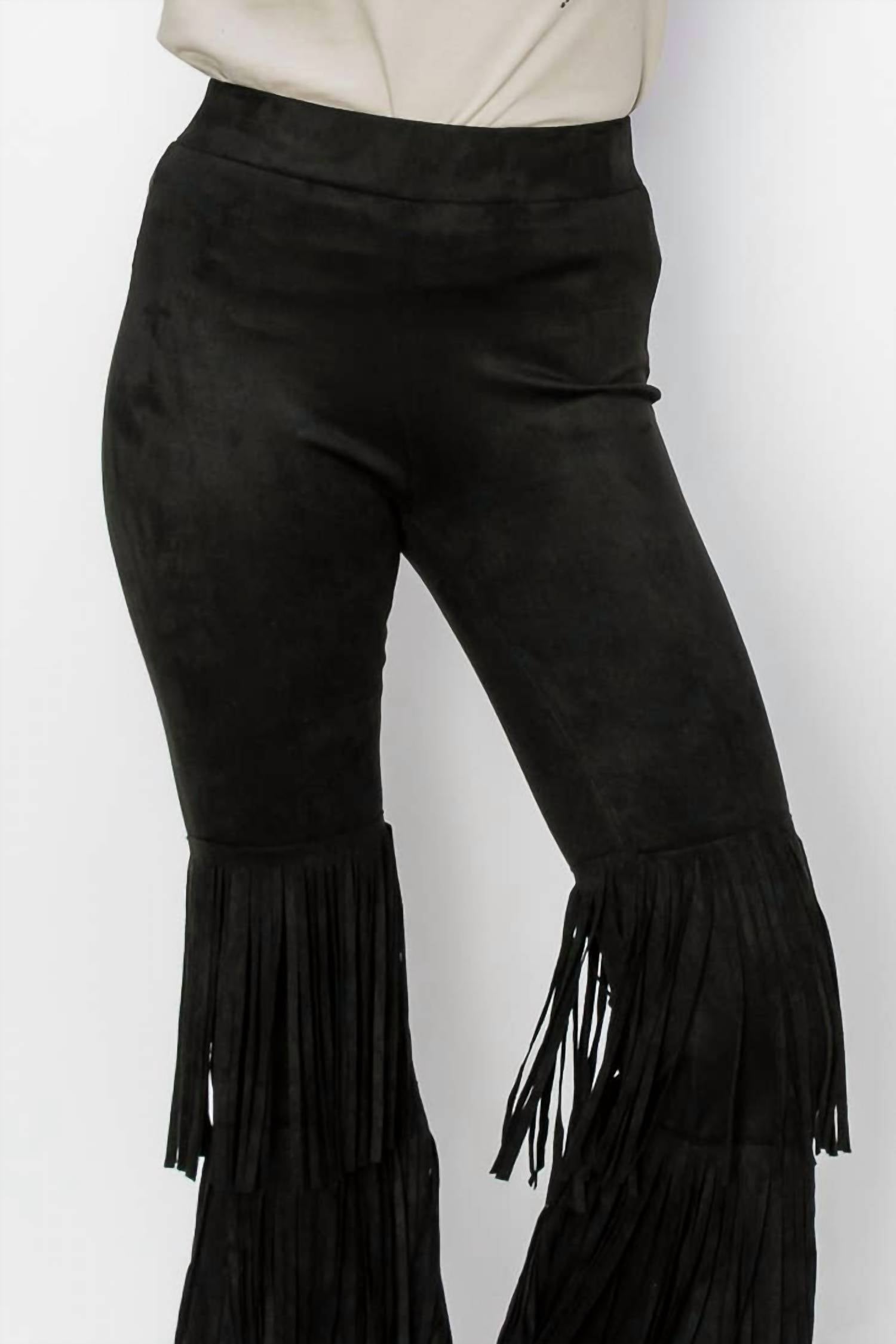 Vocal Apparel - Layered Fringe Suede Pants