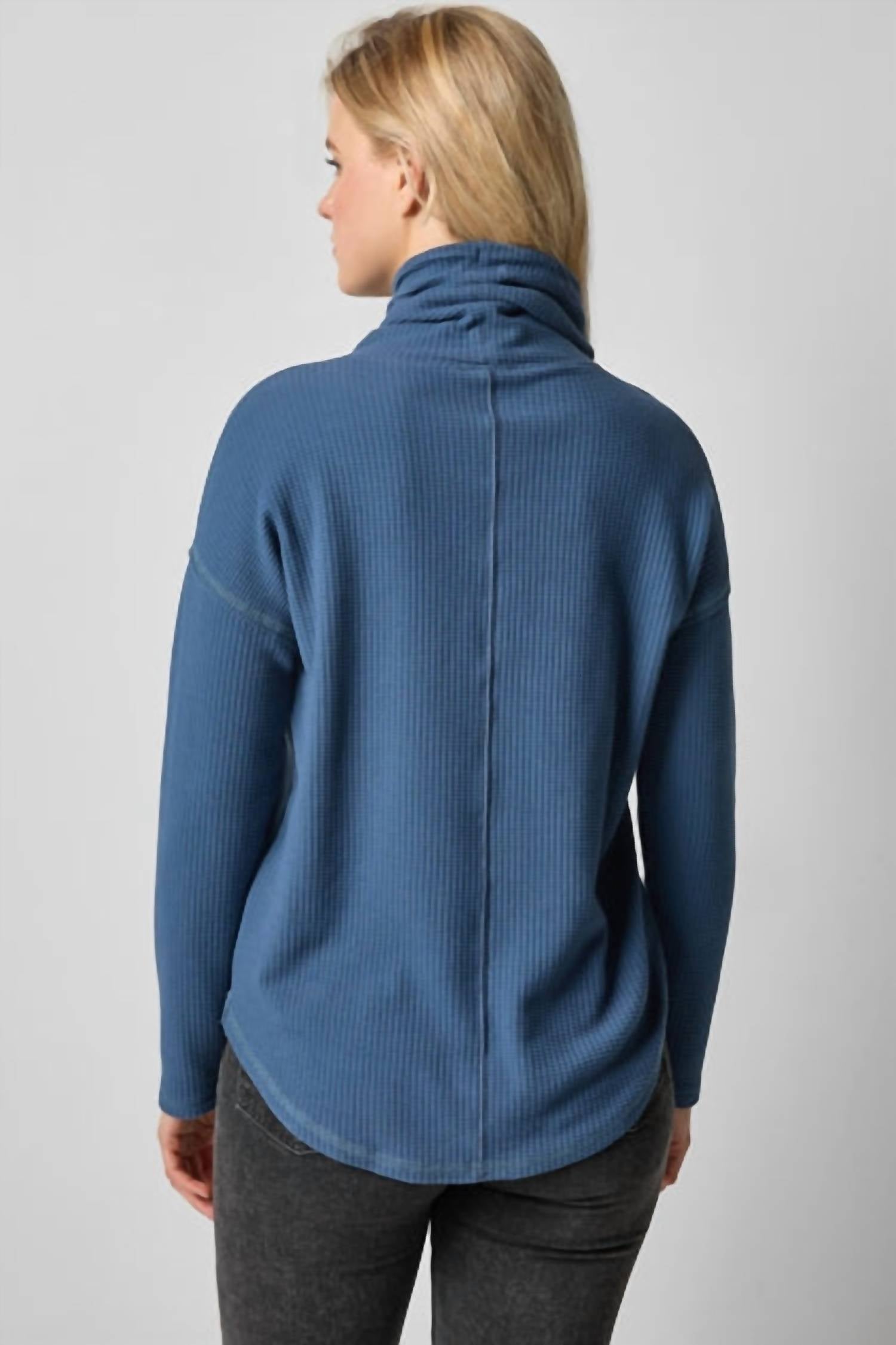 Lilla P - Rounded Hem Mock Neck Tee