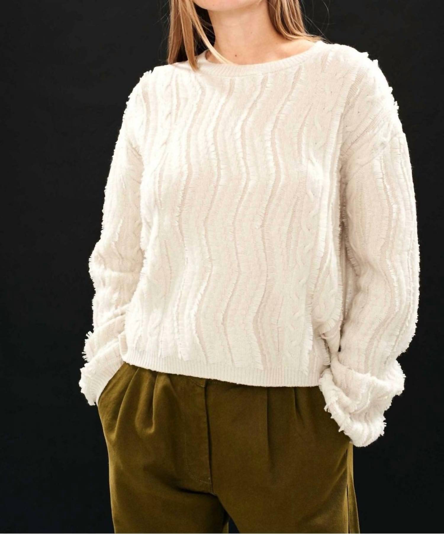 Jumper1234 - Raw Cut Cable Crew Jumper