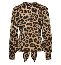 Karmamia Women's Blair Blouse in leopard - women's blouse - detail view
