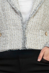 Elie Tahari - Women's Long Sleeve Tweed Metallic Jacket