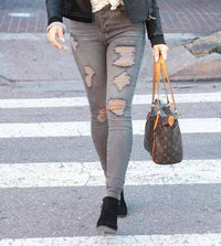 Grace And Lace - Button Fly Distressed Jeggings