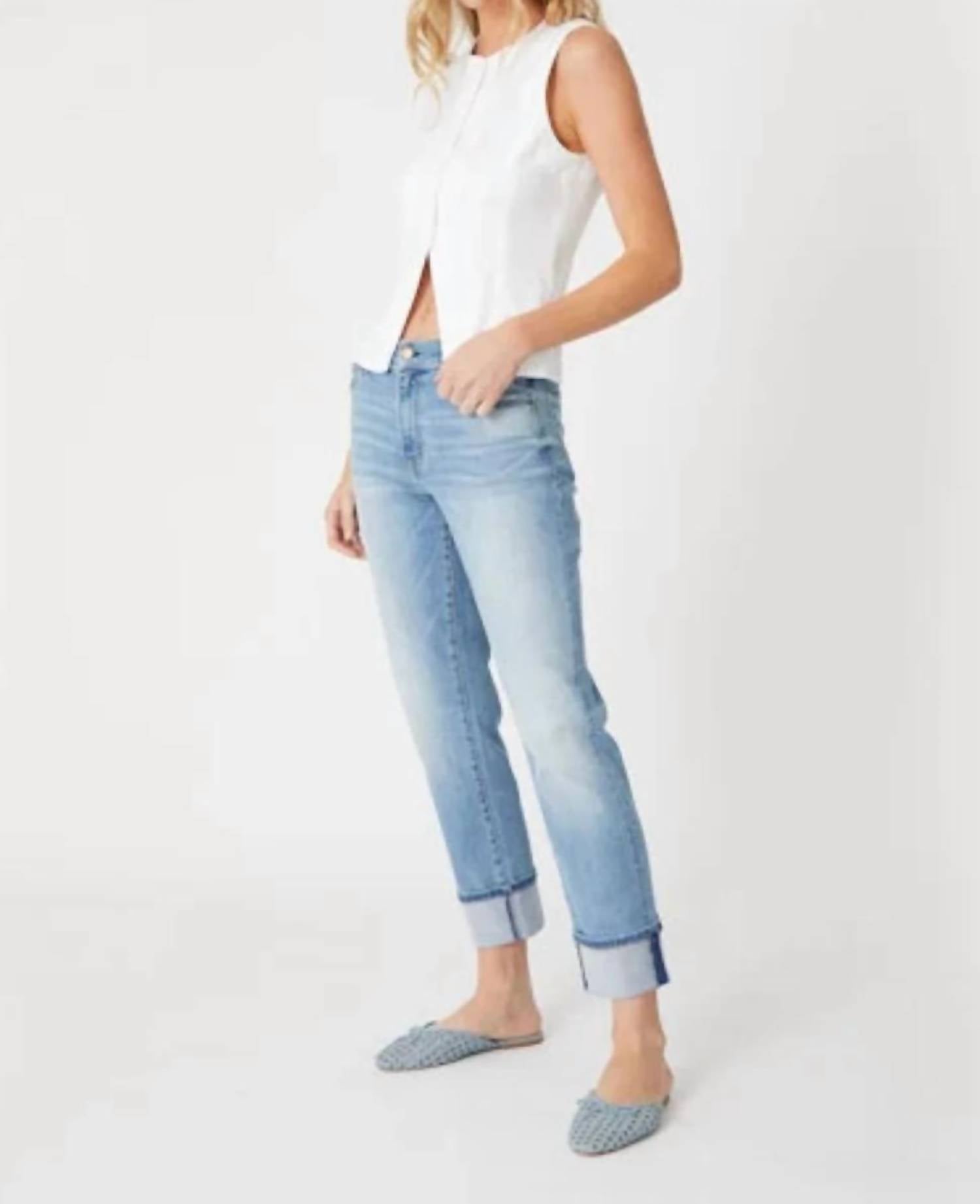Level99 - Jessie Wide Cuff Slim Jean