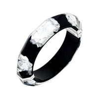 Gold & Honey - Women's Wide Faceted Lucite Hinge Bangle Bracelets
