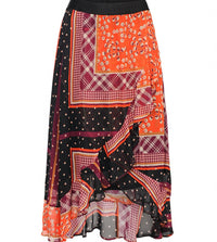 summum Patchwork print Skirt in multi - women's skirt - detail view