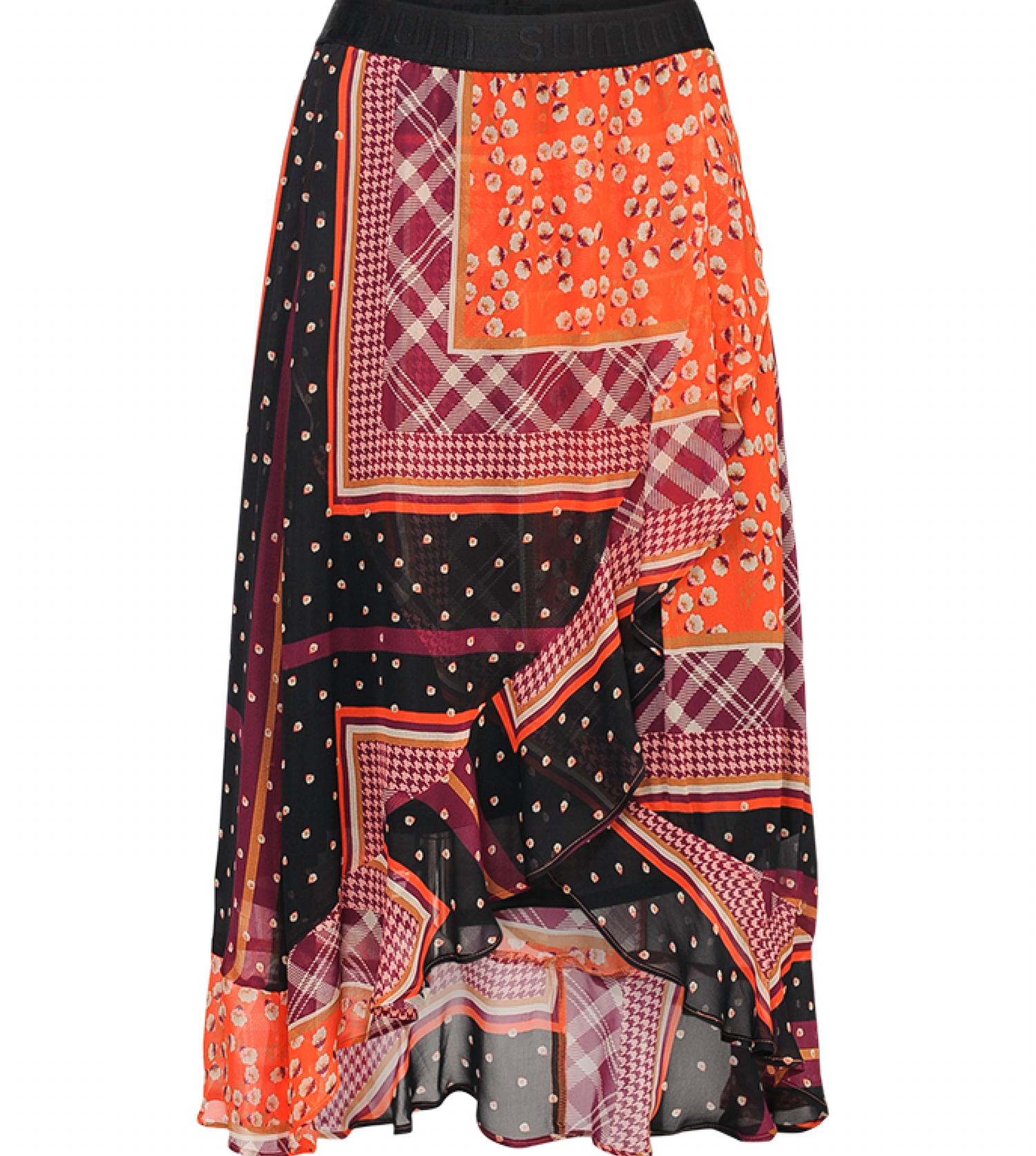 summum Patchwork print Skirt in multi - women's skirt - detail view