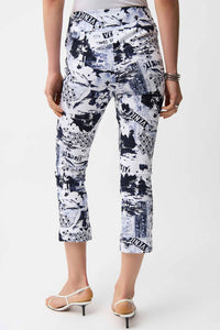 Joseph Ribkoff - millennium conversational print crop pull on pants