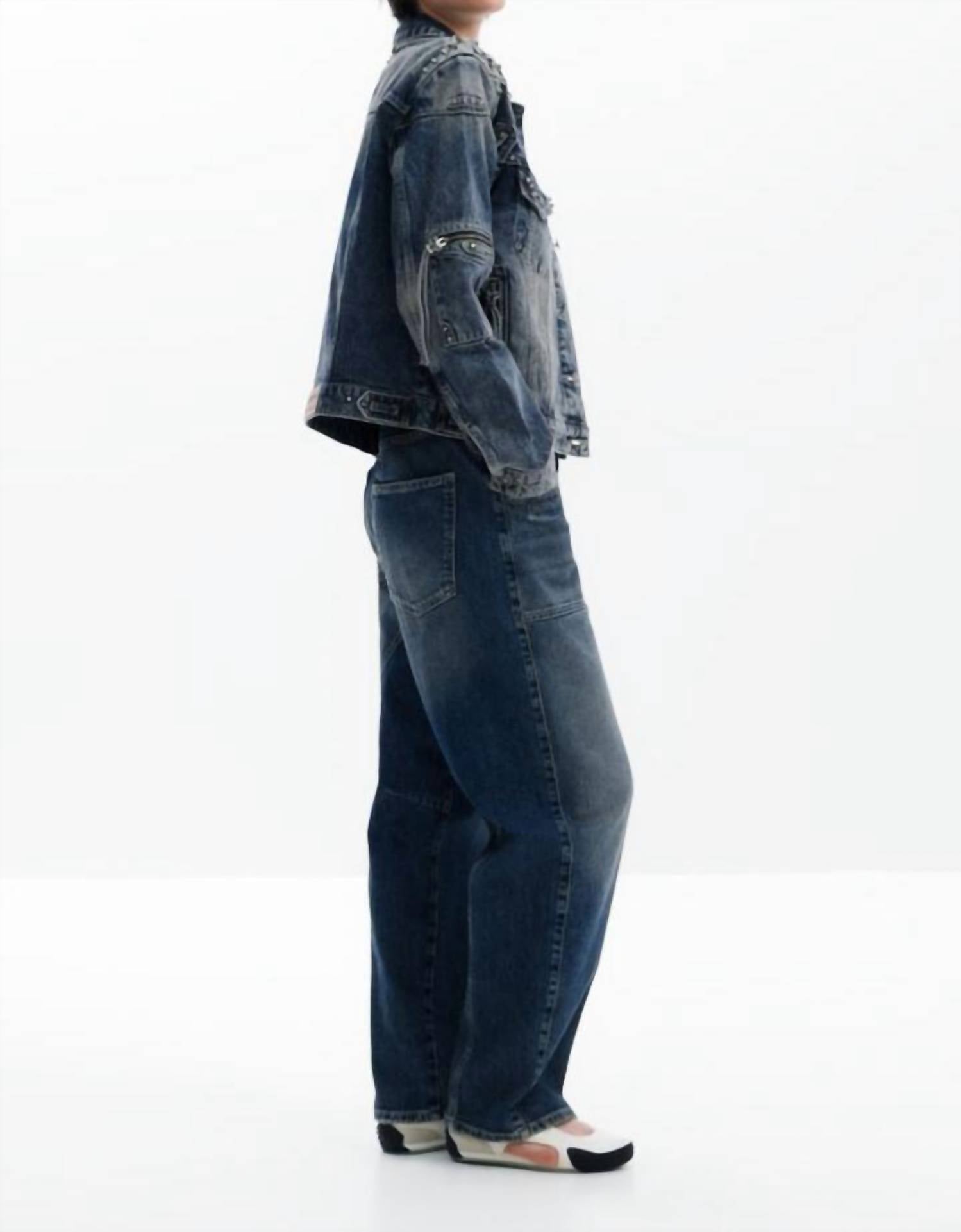 Desigual Women’s Studded Denim Jacket in blue - women's jacket - view 4