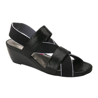 Ros Hommerson Women's Wynona Wedge Sandal in black - women's sandal