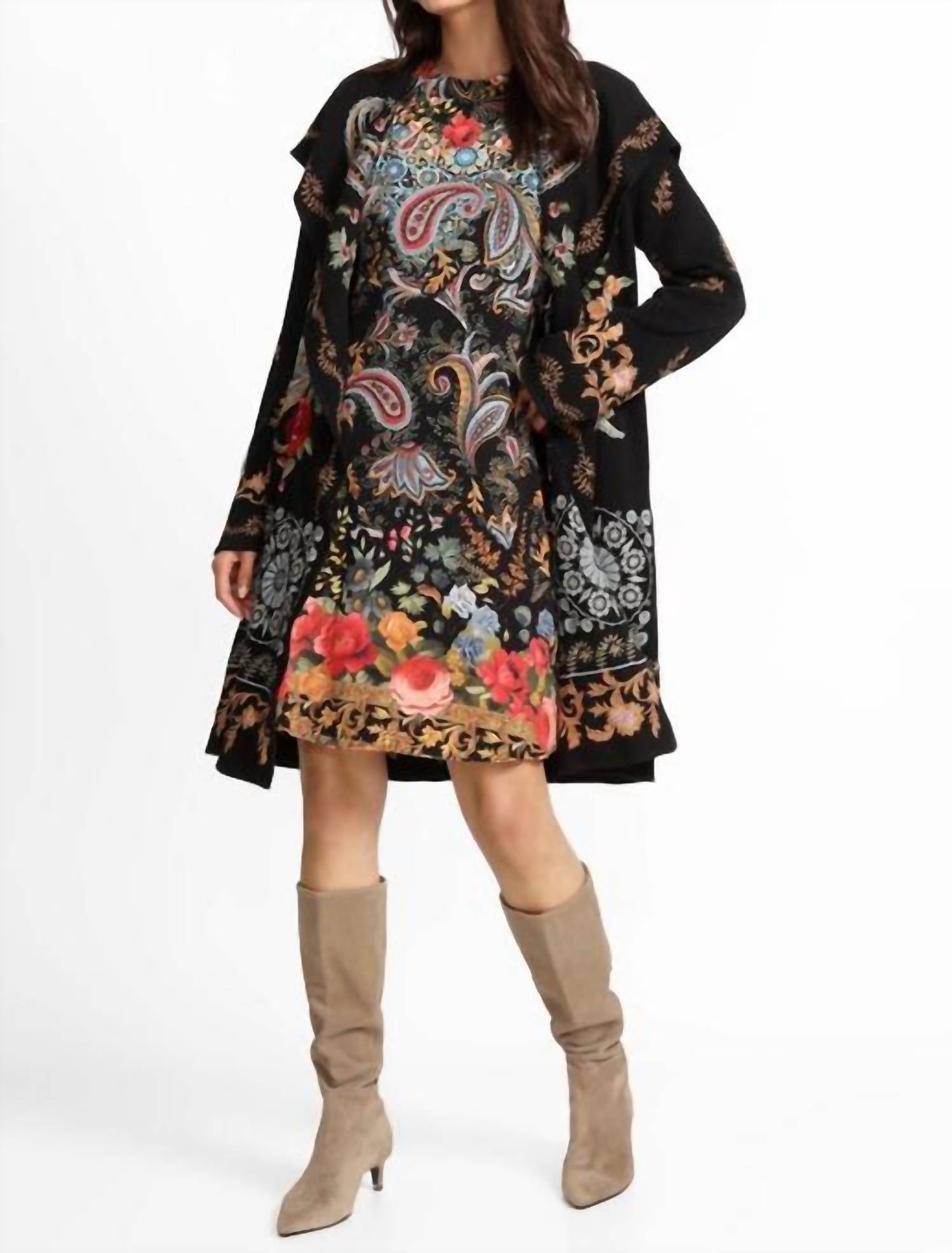 Johnny Was - JANIE FAVORITE ELBOW SLEEVE MOCK NECK DRESS