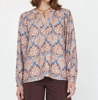 Current Air - Boho Printed Long-sleeve Blouse