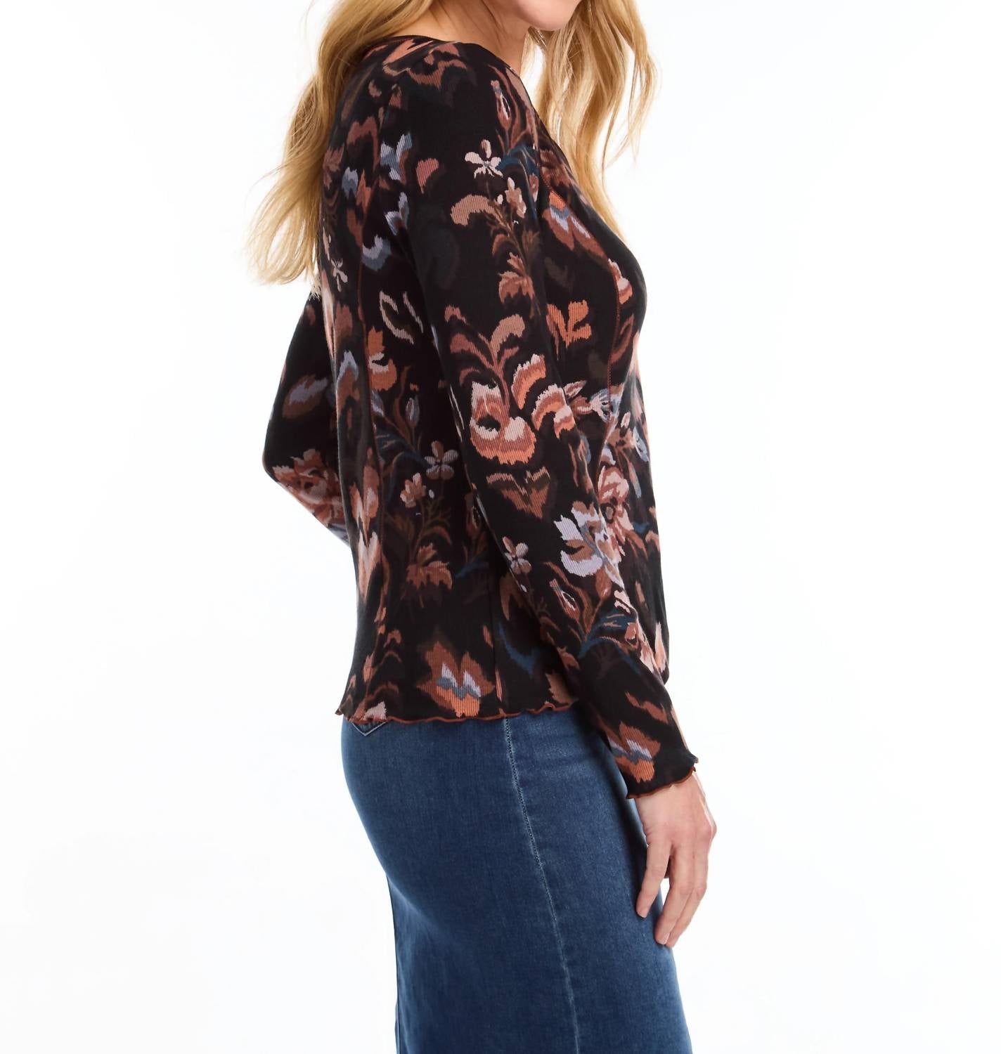 Fdj - Lottie Long Sleeve V-neck Top