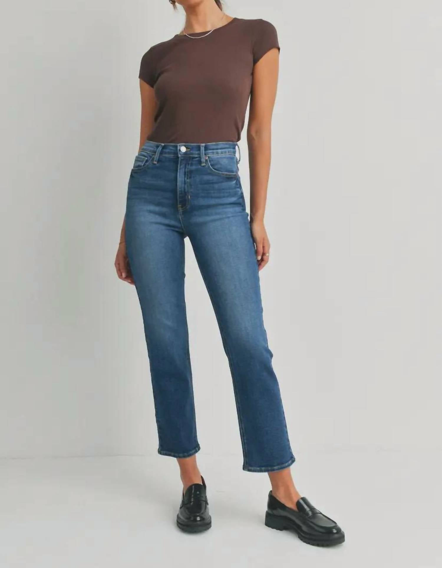 Just Black Denim - High Rise Crop Straight Denim Pants