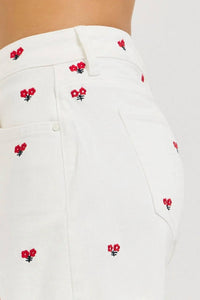 Risen - Pixie Embroidered Denim Shorts