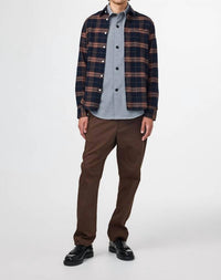 NN07 Arne Long Sleeve Shirt in wine check - men's long sleeve top - alternate view