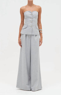 Patbo - Metallic Pinstripe Strapless Top