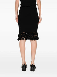 Ganni - Fine Cotton Rib Crochet Skirt