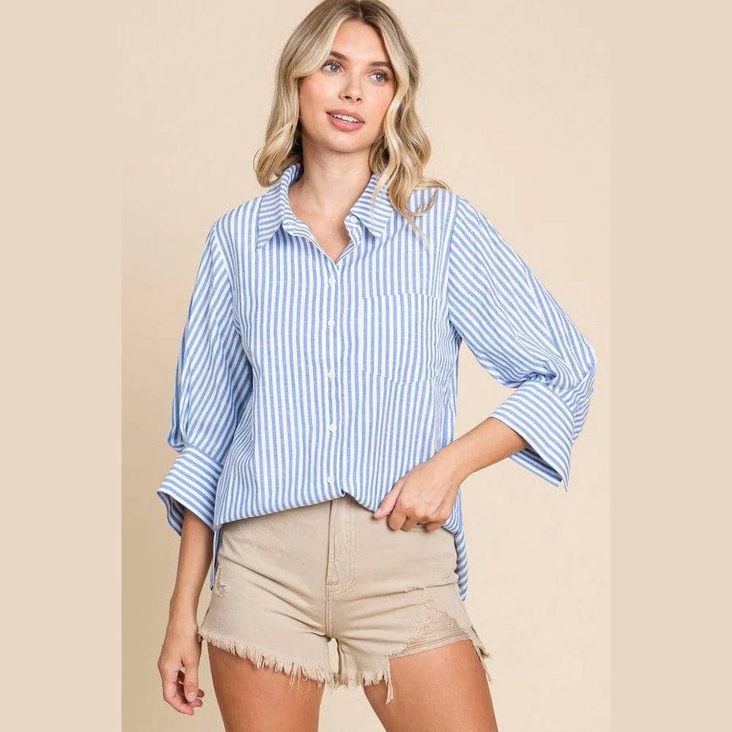 Jodifl - Striped Button Down Top