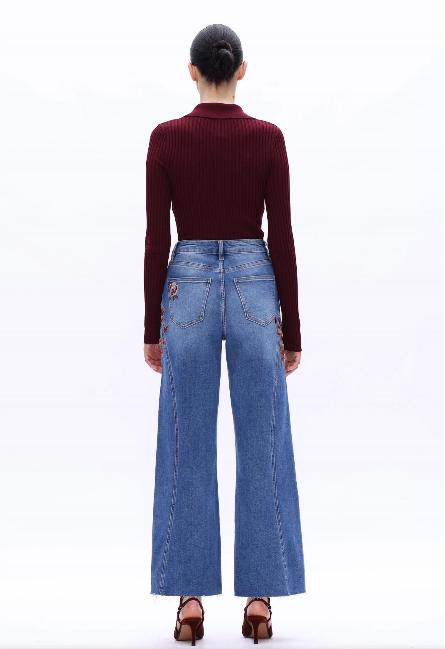 Bayeas - Harvest Bloom Wide Leg Jeans