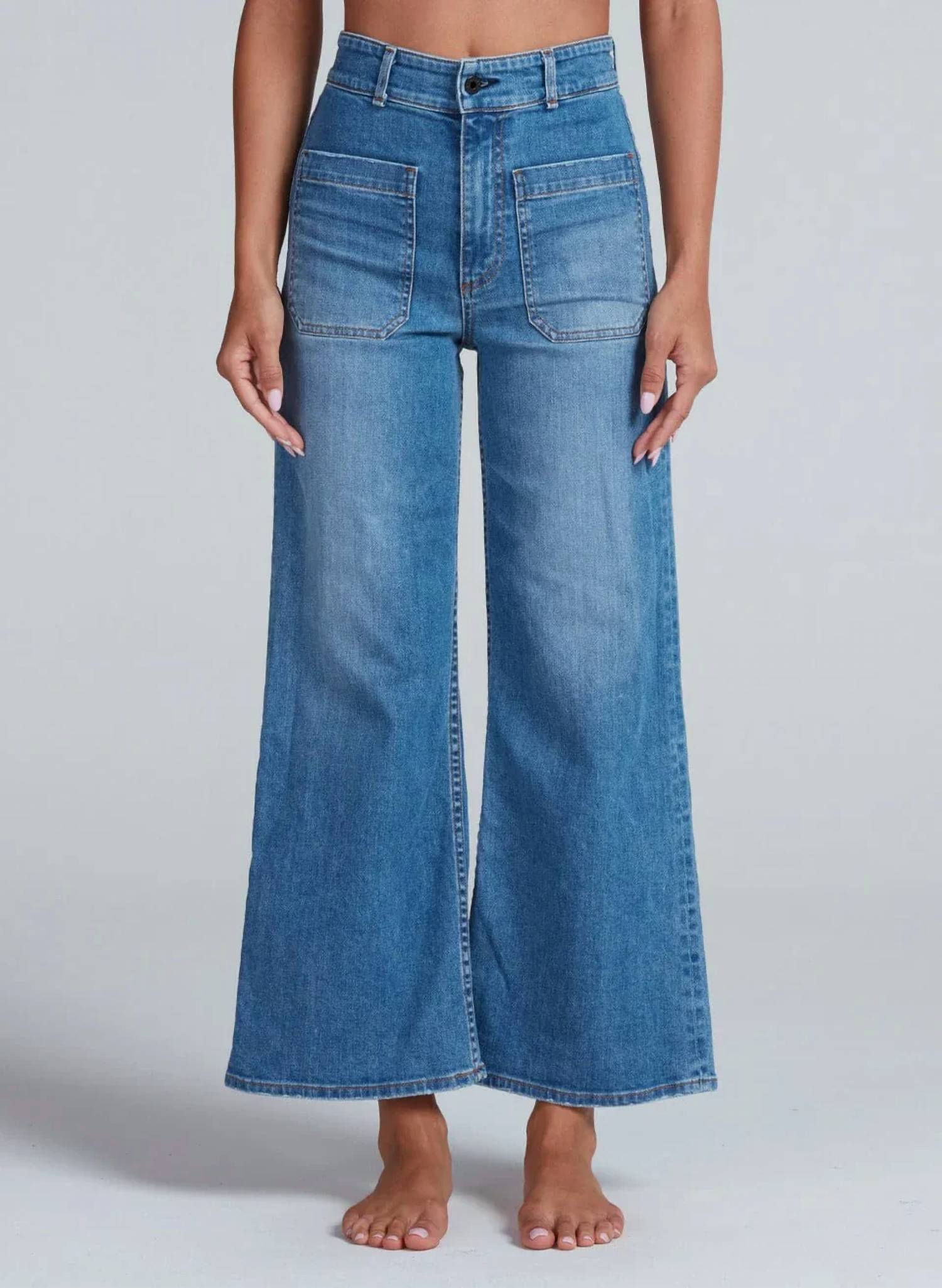 Askk Ny - High Rise Cropped Sailor Jean