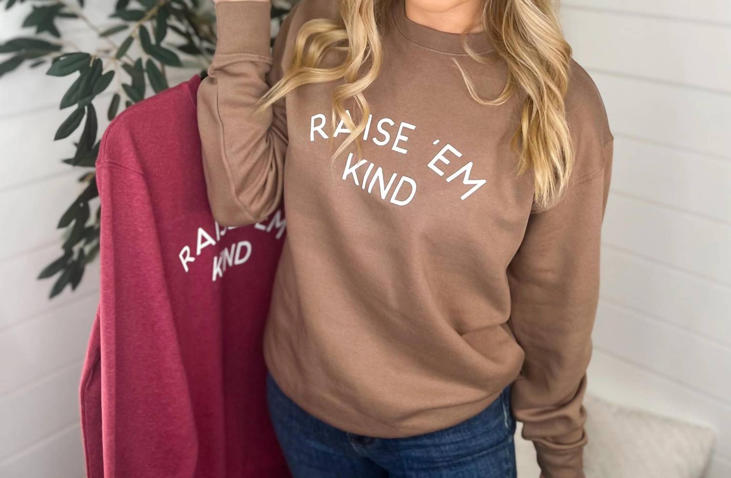 Southern Bliss - Raise Them Kind Long Sleeve Graphic Crewneck Sweatshirt
