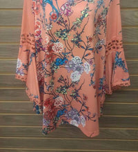 Stem & Vine - Women's Lace Insert Bell Sleeve Top