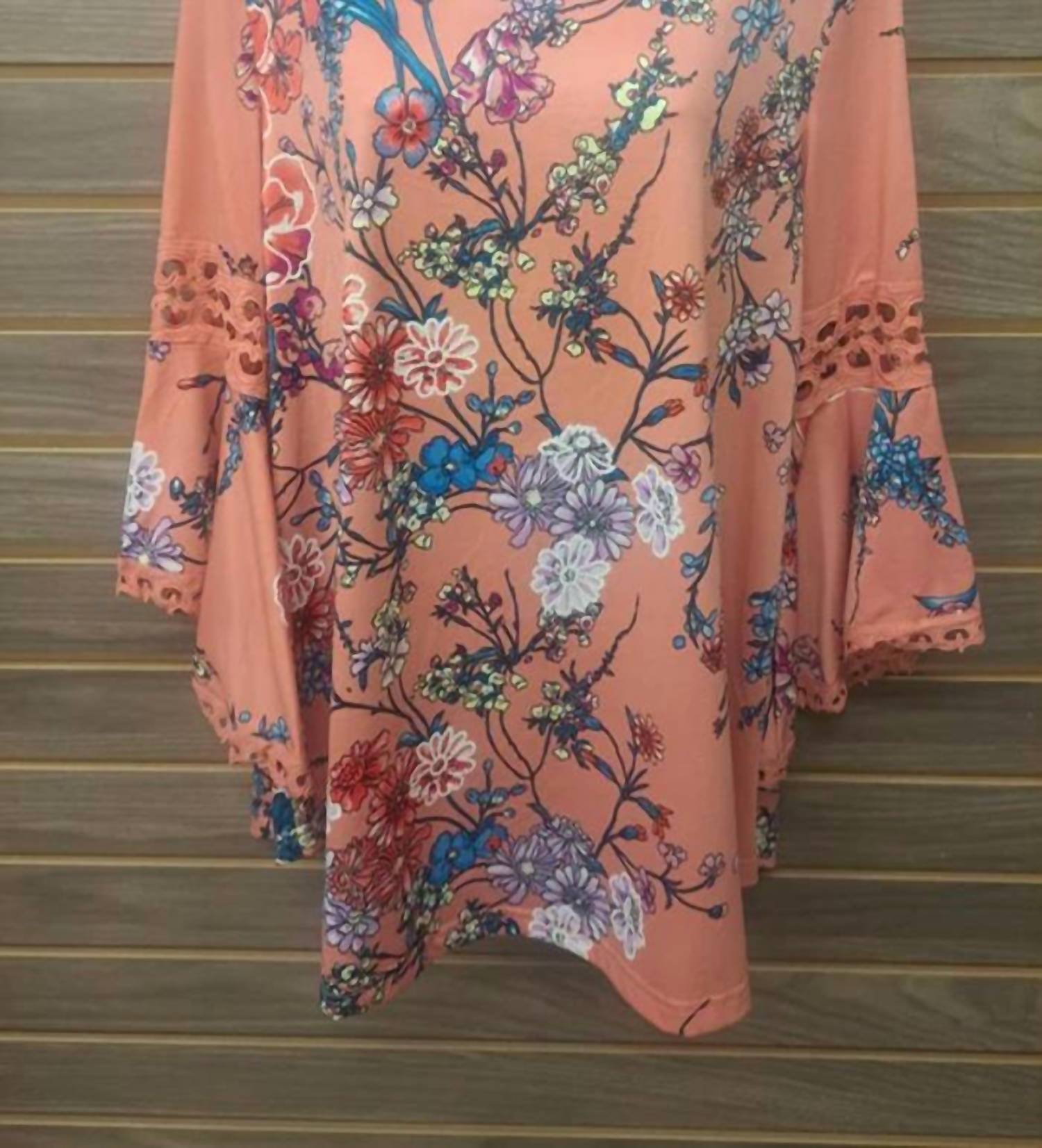 Stem & Vine - Women's Lace Insert Bell Sleeve Top