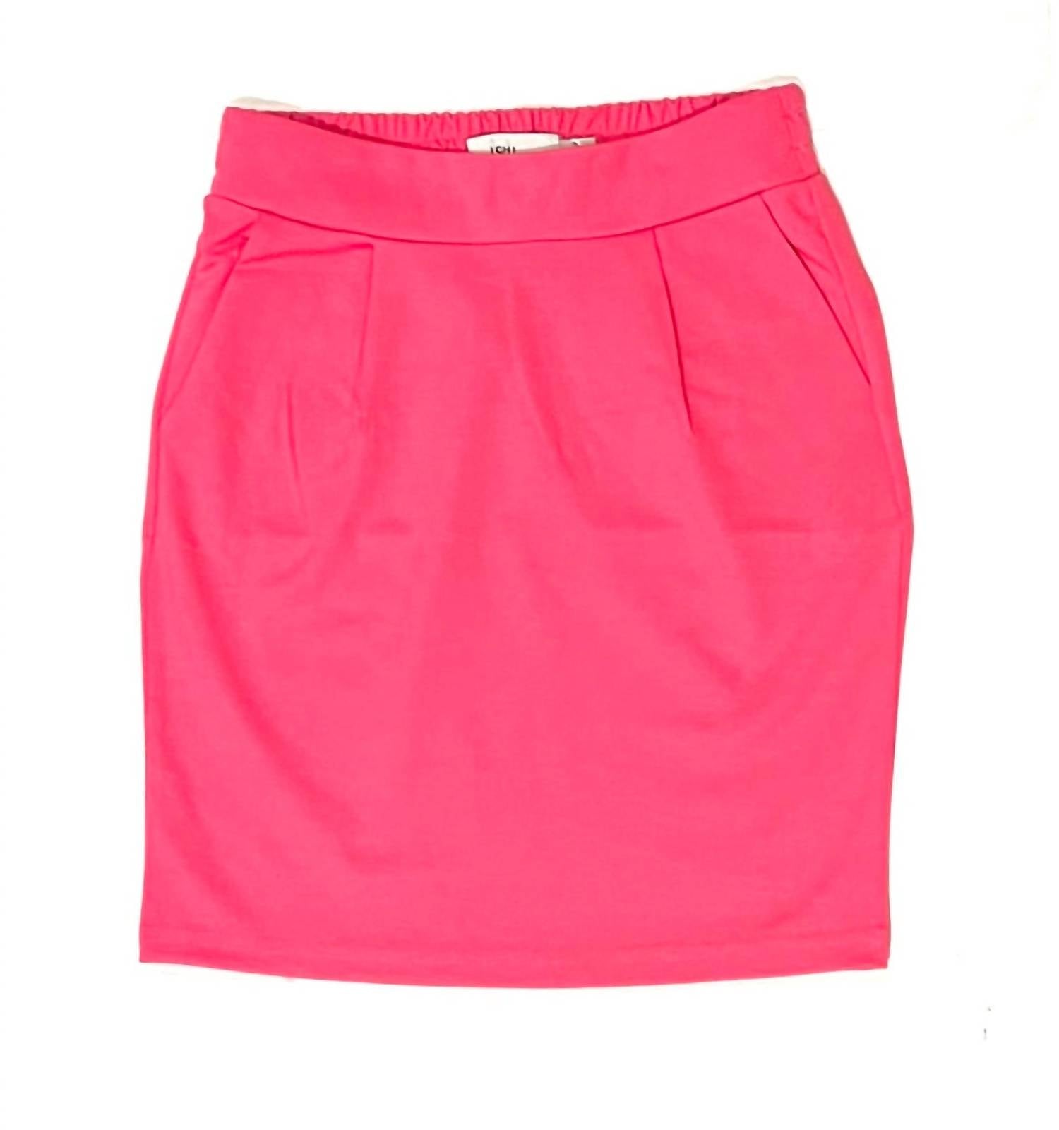 ICHI Women's Kate Mini Skirt in shocking pink - women's skirt