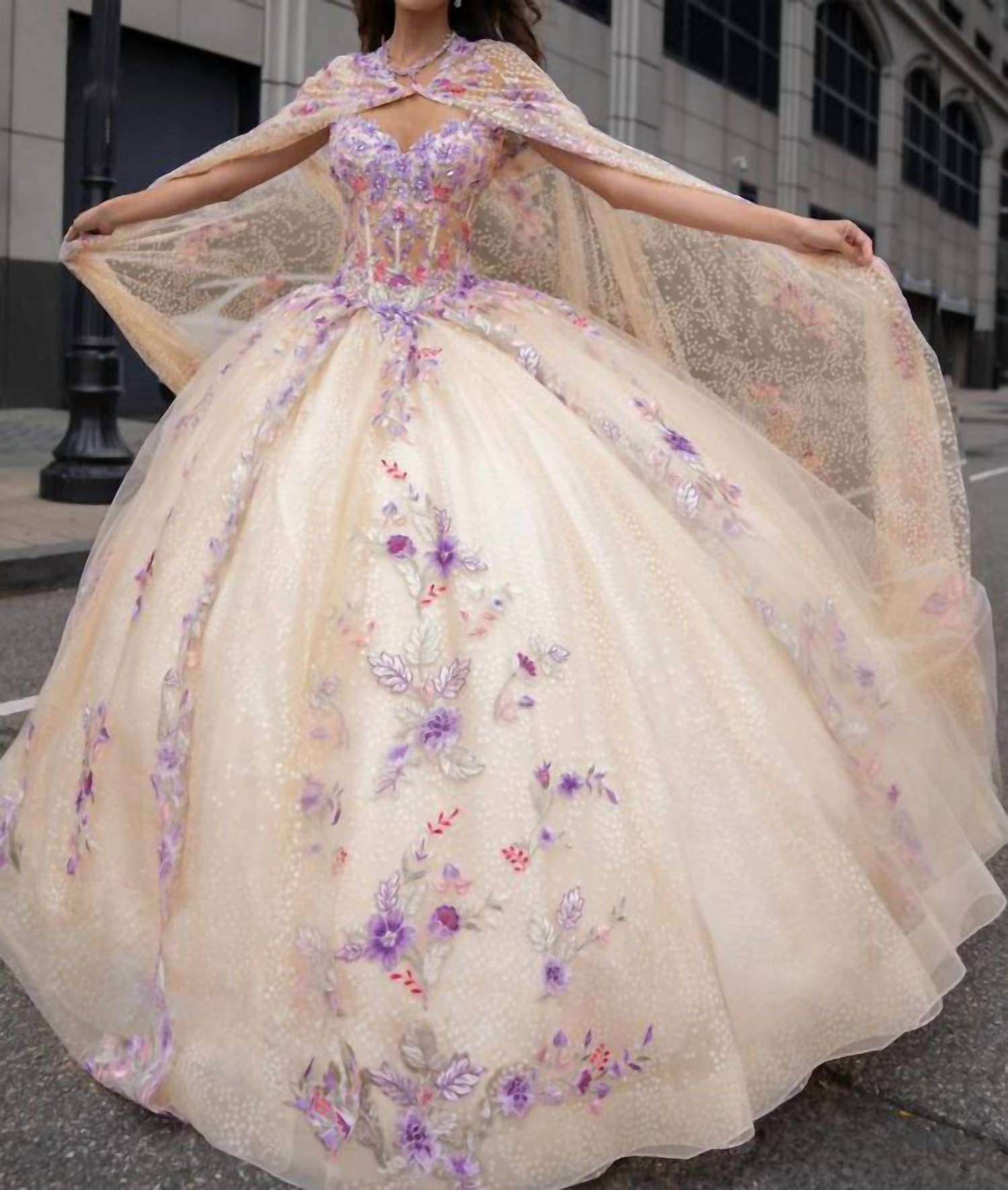 Rachel Allan - Cold Shoulder Sweetheart Neck Quinceanera Dress