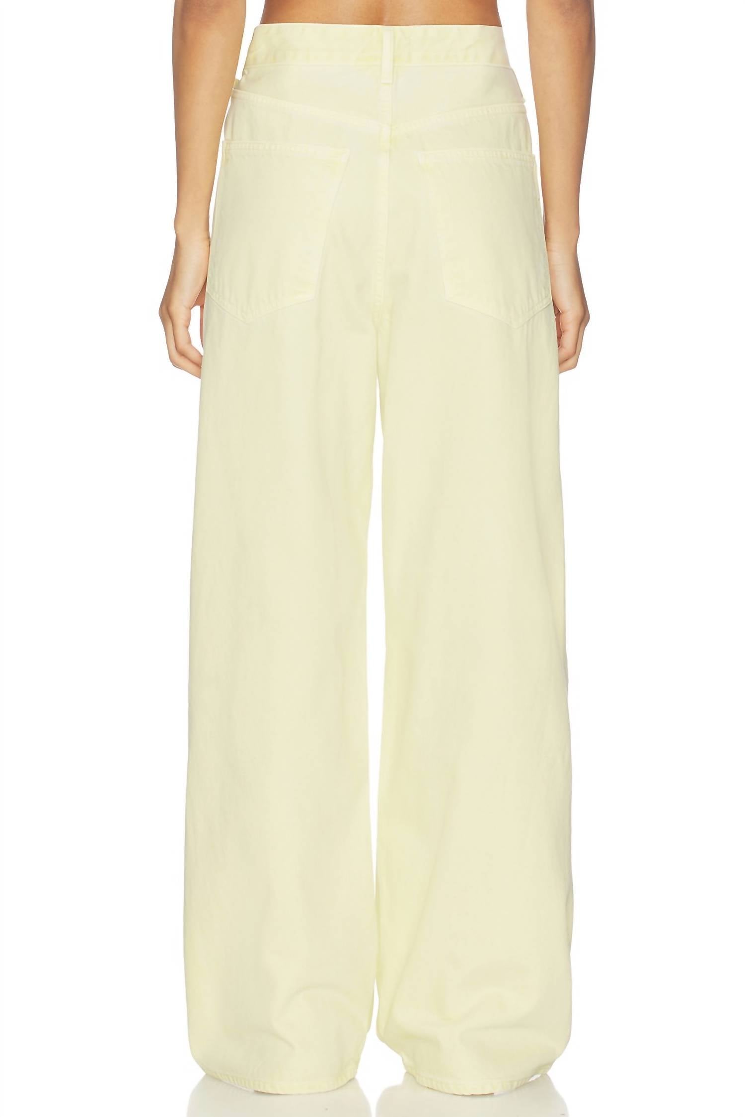 AGOLDE Vana Fold Jean in lemon zest - women's jeans - detail view