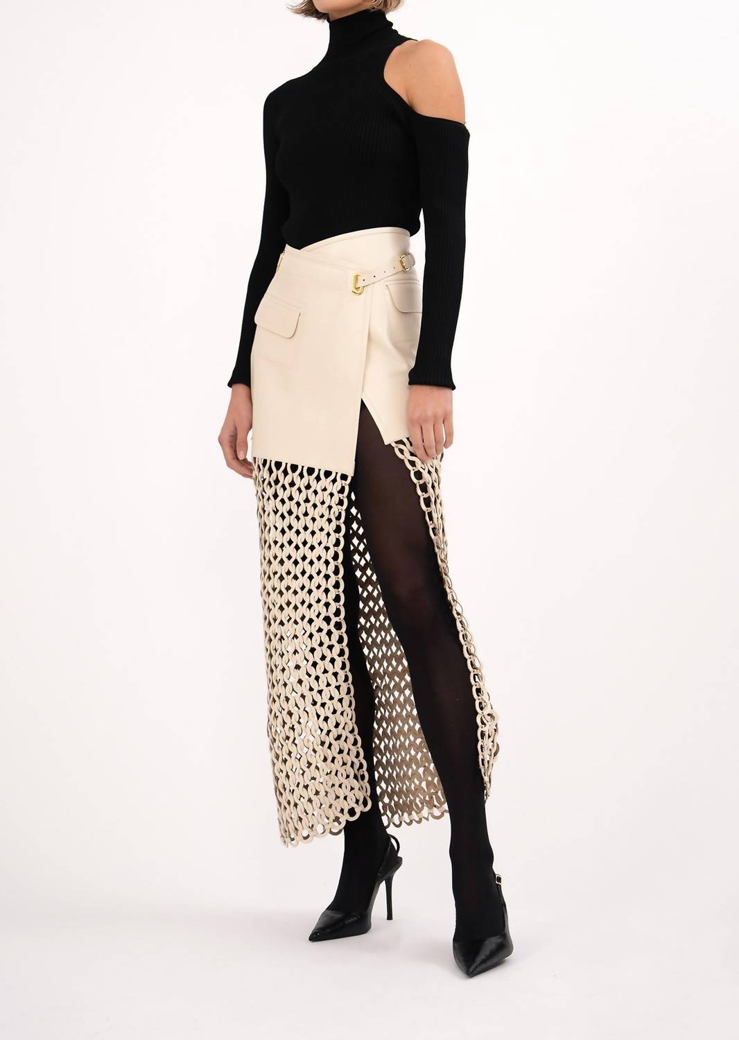 Nonchalant Label Kallan Maxi Skirt in creme - women's skirt - alternate view