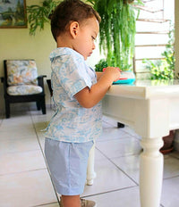 Charming Little One Boy's Peter Rabbit Toile Baby Set in blue - item - view 4