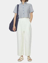 7115 By Szeki - Striped Cropped Shirt