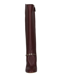 Salvatore Ferragamo Women's Triba Leather Knee-high Boots in burgundy - women's shoe - view 4