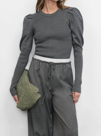 Greylin - renoa puff sleeve ribbed knit top