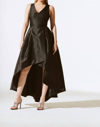 Joseph Ribkoff - Faux Wrap High-low Long Gown