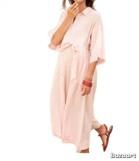 Hatch - The Elsa Stripe Linen Blend Maxi Dress