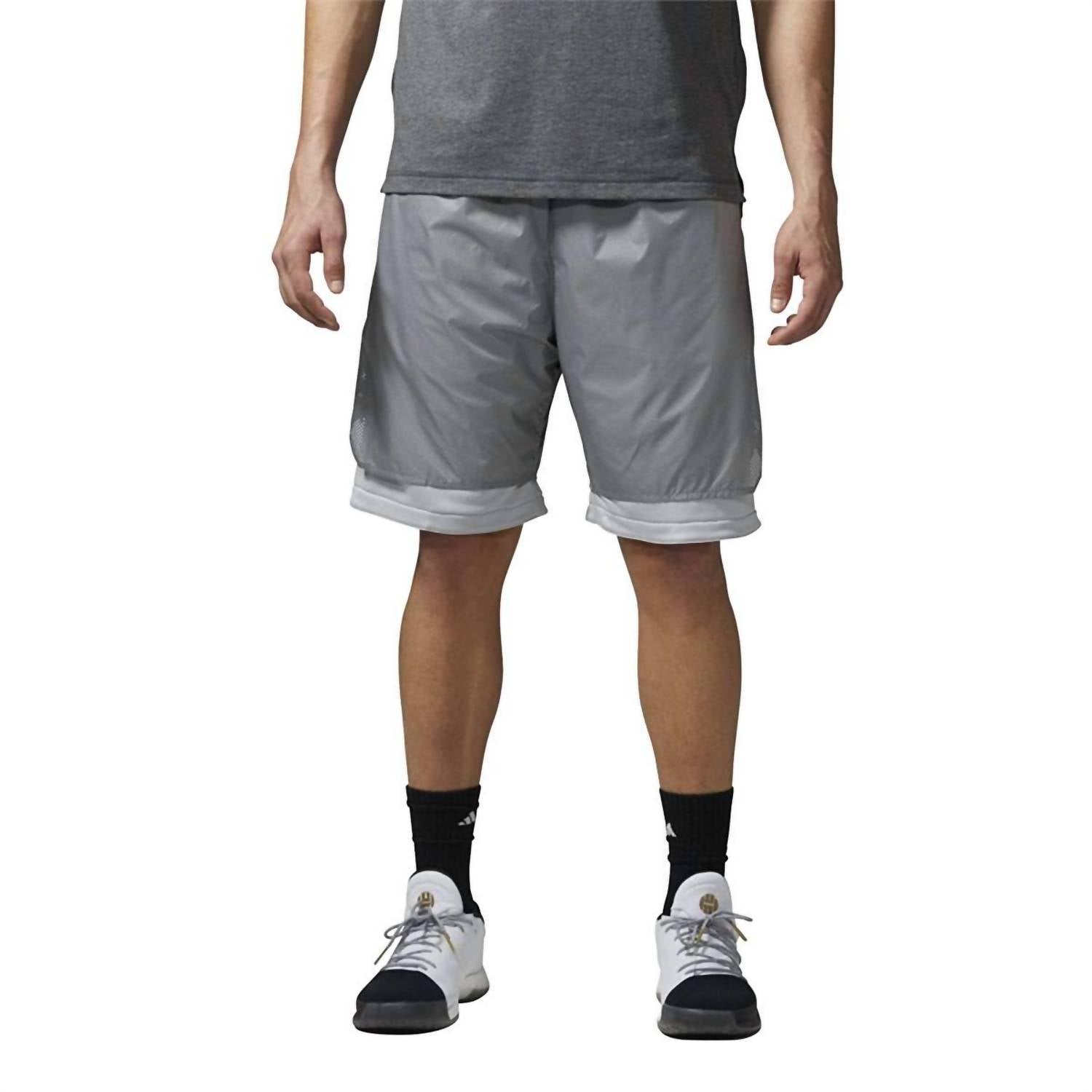 adidas Men's Harden Pull-on Shorts in gray - men's shorts