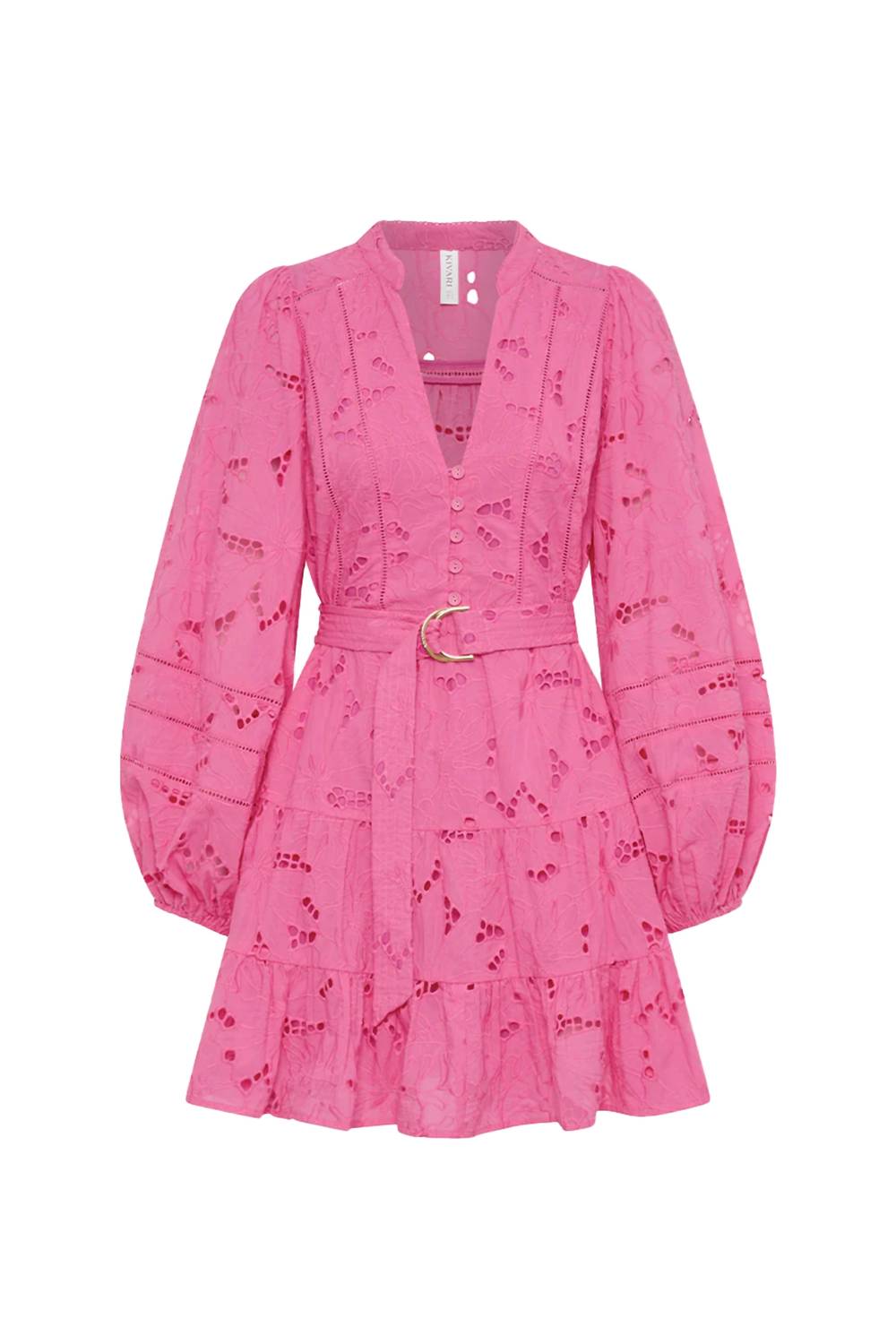 Kivari - Corfu Long Sleeve Mini Eyelet Dress