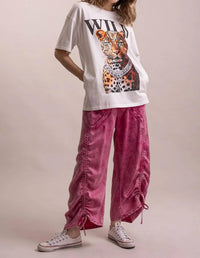 Blue Velvet - Oversized Wild Leopard Graphic T-shirt