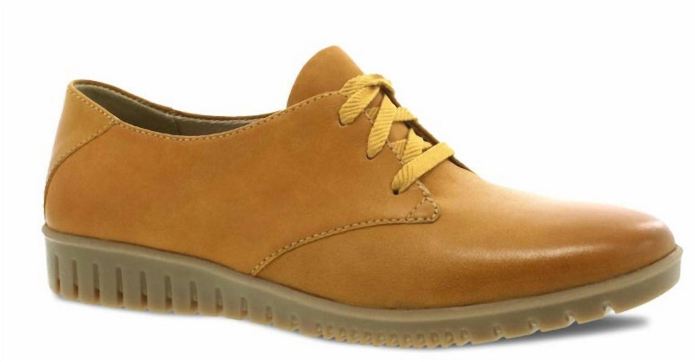 dansko Women's Libbie Burnished Calf Shoe in mustard - women's sneaker