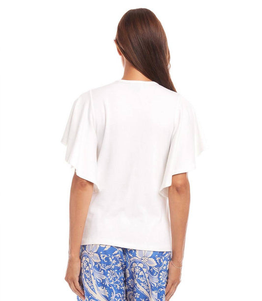 Karen Kane - Flutter Sleeve V-Neck Top