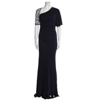 Badgley Mischka - One Shoulder Beaded Formal Maxi Dress