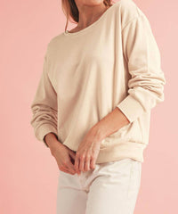 Shewin - Bowknot Round Neck Sweatshirt