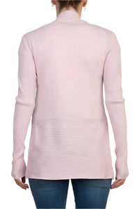 Joan Vass - Open Front Long Sleeve Rib Cardigan