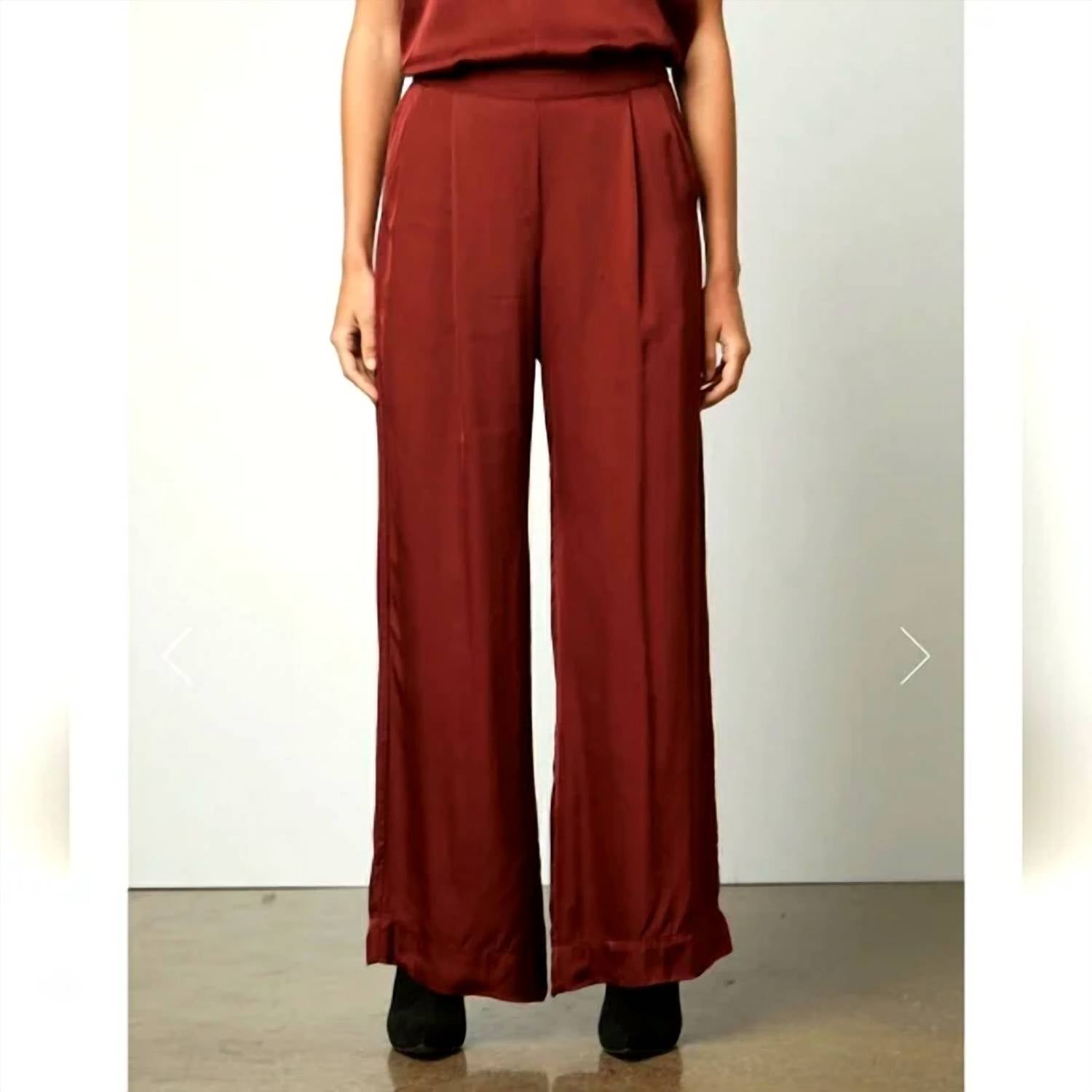 Velvet By Graham & Spencer - Women's Livi Satin Wide Leg Pants